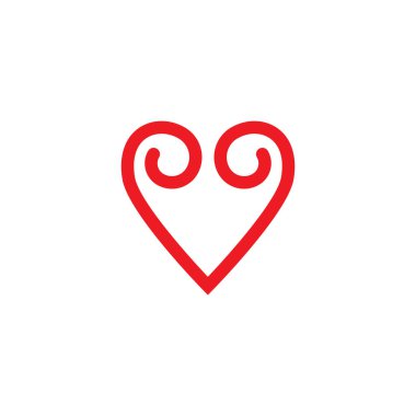 Aşk kalp sembolü vektör logosu tasarımı