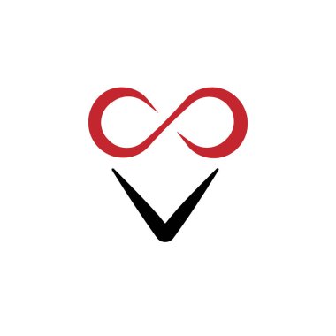 Aşk kalp sembolü vektör logosu tasarımı