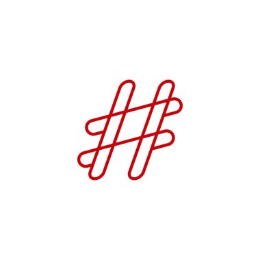 Modern hashtag sosyal ağ vektör logosu tasarımı