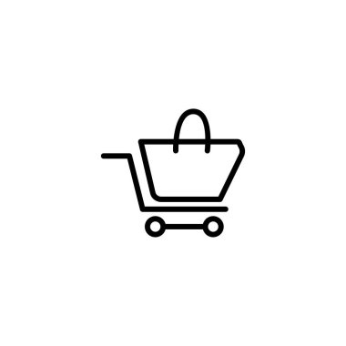 Modern alışveriş arabası tramvay vektör logosu tasarımı