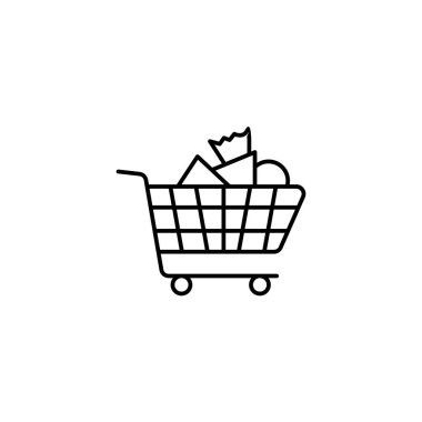 Modern alışveriş arabası tramvay vektör logosu tasarımı