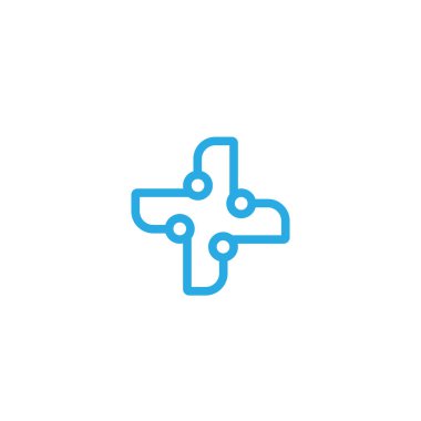 Modern devre bağlantısı teknik vektör logosu tasarımı