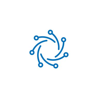 Modern devre bağlantısı teknik vektör logosu tasarımı