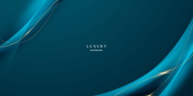 blue abstract background design with luxury golden elements banner template