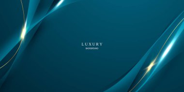 blue abstract background design with luxury golden elements banner template