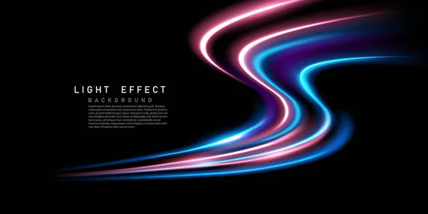 Elegant Abstract Lumina Linie Efect Design Vector Ilustrare Fundal Negru — Fotografie, imagine de stoc