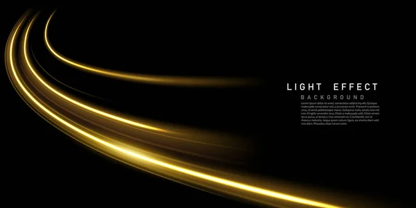 Elegantní Abstraktní Světelné Čáry Efekt Design Vektorové Ilustrace Černém Pozadí — Stock fotografie