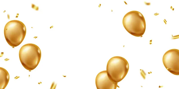 Golden Luxury Design Balloons Celebration Party Vector Illustration — Stock Photo, Image