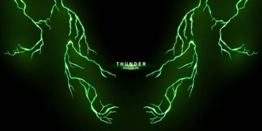 Yıldırım ışığı efekti arka plan gerçekçiliği şimşek elektrik patlama vektörü çizimi