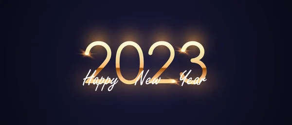 Šťastný Nový Rok 2023 Pozadí Design Luxusní Zlaté Písmo Vektor — Stock fotografie