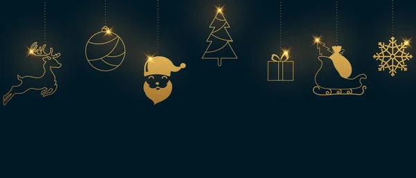 Natal Dourado Ornamentos Design Vetor Ilustração — Fotografia de Stock