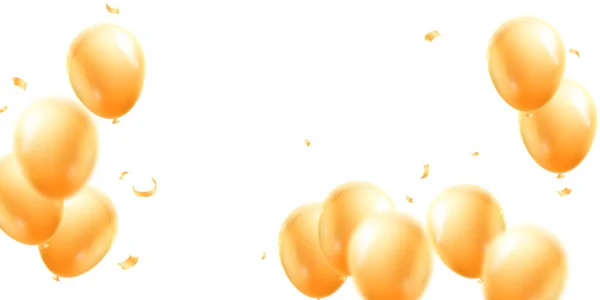 Firande Bakgrund Med Orange Helium Ballonger Med Abstrakt Vektor Illustration — Stockfoto