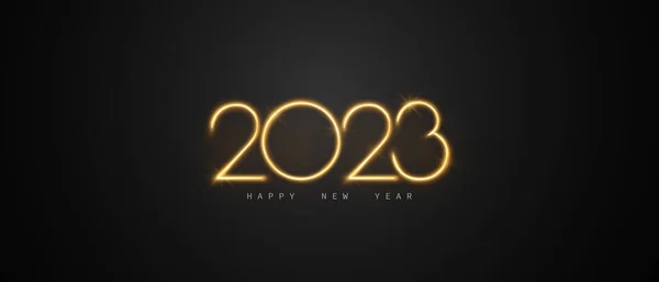 Happy New Year 2023 Achtergrond Ontwerp Met Luxe Vuur Lettertype — Stockfoto