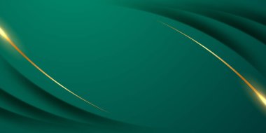 Zarif altın elementler vektör illüstrasyonlu yeşil soyut arkaplan tasarımı