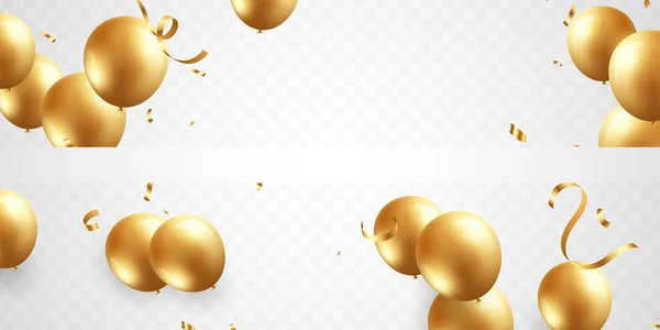 Template Background Design Golden Balloon Banner Vector Illustration — Stock Photo, Image
