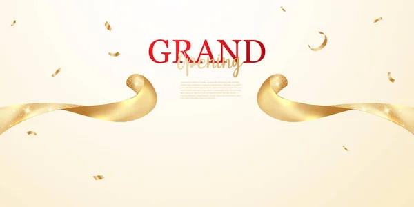 design your opening card with golden ribbon business banner template vector illustration
