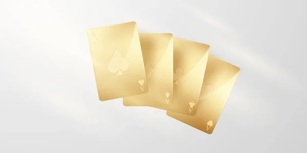 Casino Card Design Background Neon Light Luxury Golden Background Vector — Stock Photo, Image