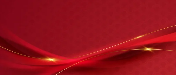 Chinesischen Stil Rote Welle Muster Hintergrund Design Luxus Vektor Illustration — Stockfoto