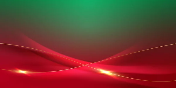 Diseño Fondo Abstracto Verde Rojo Con Hermosos Elementos Dorados Vector — Foto de Stock