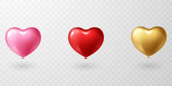 3d heart shaped balloon design luxury vector illustration