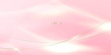 Lüks altın elementler vektör illüstrasyonlu pembe soyut arkaplan