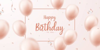 Arka plan güzel balonlarla süslenmiş doğum gününü kutluyor. vektör illüstrasyonu