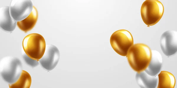 Template Background Design Golden Balloon Banner Vector Illustration — Stock Photo, Image