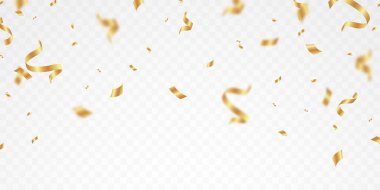 Celebration background with luxury golden confetti for festive decoration. vector illustration