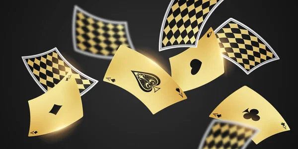 Грати Карти Win Poker Hand Casino Chips Flying Real Tokens — стокове фото