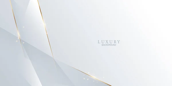 Luksusowe Białe Abstrakcyjne Tło Błyszczącymi Złotymi Elementami Wektor Ilustracja — Zdjęcie stockowe