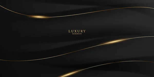 Abstract Modern Design Black Background Luxury Golden Elements Vector Illustration — Stockfoto