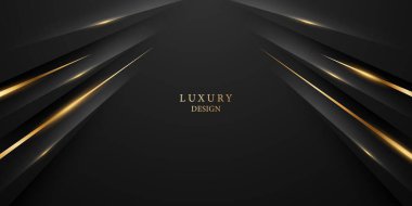 Abstract modern design black background with luxury golden elements vector illustration.