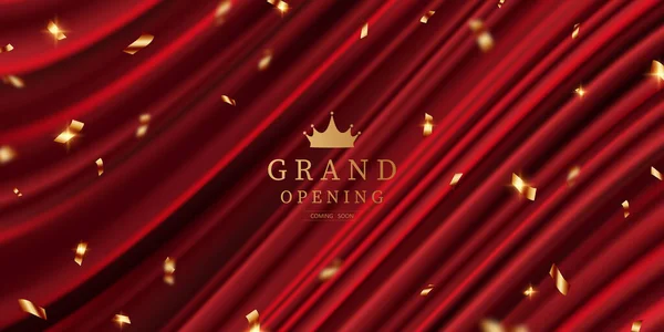 Design your opening card with an elegant ribbon. on red background business banner template vector illustration