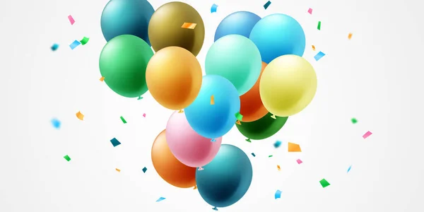 Fira Bakgrund Med Färgglada Ballonger Flyger Illustrationvector3D — Stockfoto