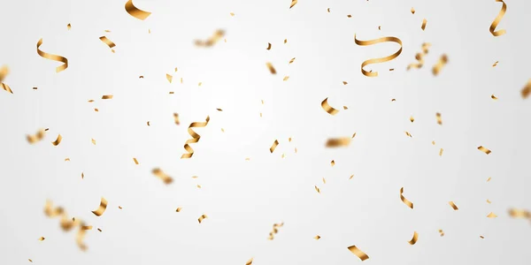 Золоте Конфетті Зигзагоподібна Стрічка Падає Зверху Поттери Вектор Мішури — стокове фото