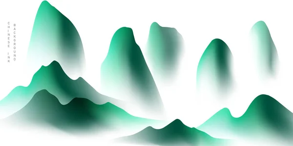Nowoczesny Design Wektor Ilustracji Pięknej Chińskiej Farby Krajobraz — Zdjęcie stockowe