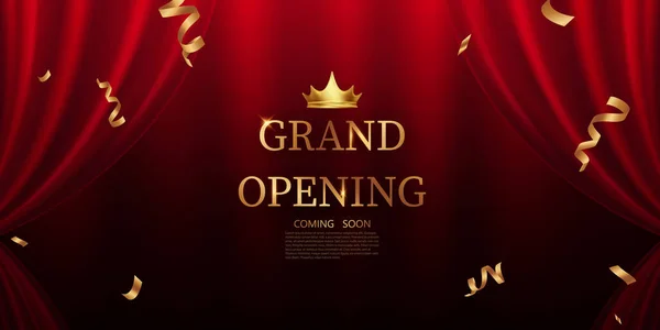 Ontwerp Openingskaart Elegant Met Elegante Linten Business Banner Sjabloon Vector — Stockfoto