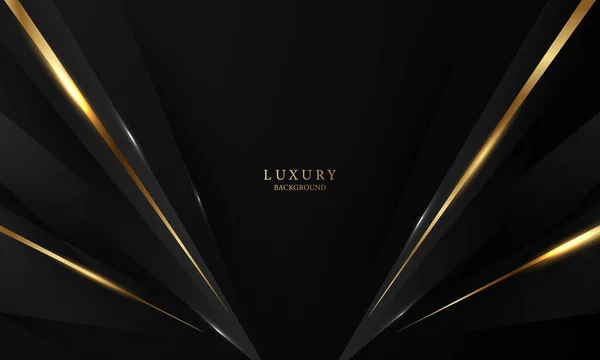 Abstract Modern Design Zwarte Achtergrond Met Luxe Gouden Elementen Vector — Stockfoto