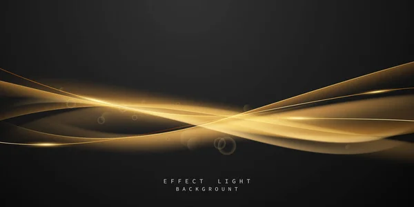 Absztrakt Gyönyörű Arany Fényvonal Hatás Design Vektor Illusztráció Elegáns Fekete — Stock Fotó