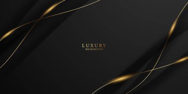 Abstract modern design black background with luxury golden elements vector illustration.