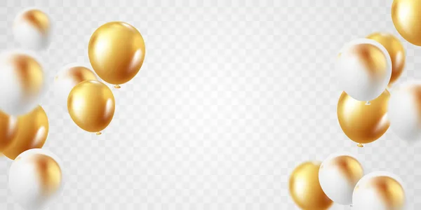 celebration background with luxury golden balloons vector illustration
