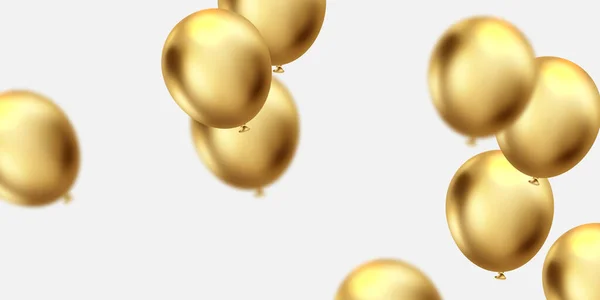 Oslava Pozadí Luxusní Zlaté Balónky Vektorové Ilustrace — Stock fotografie