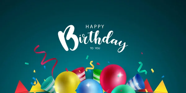 Antecedentes Celebrando Seu Aniversário Com Bela Ilustração Vetorial Balões — Fotografia de Stock