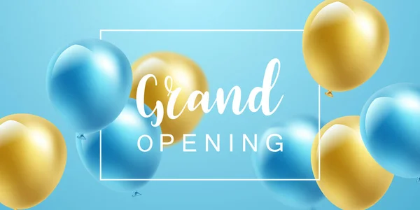Ontwerp Openingskaart Met Elegante Ballonnen Zakelijke Banner Template Vector Illustratie — Stockfoto