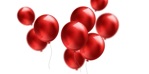 红色气球背景图矢量设计 — 图库照片