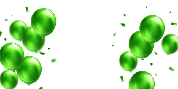 3D设计绿色气球背景矢量图解 — 图库照片