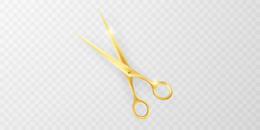 3D golden scissors design background vector illustration clipart