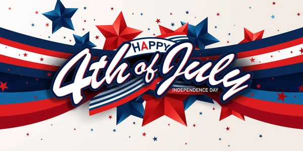 Липня День Незалежності Сша Святкування Рекламний Банер Векторна Ілюстрація — стокове фото