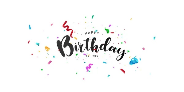 Feiern Sie Ihren Geburtstag Hintergrund Mit Bunten Konfetti Vektor Illustration — Stockfoto