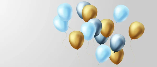 Celebration Background Beautifully Arranged Blue Balloons 3Dvector Illustration Design — Stok fotoğraf